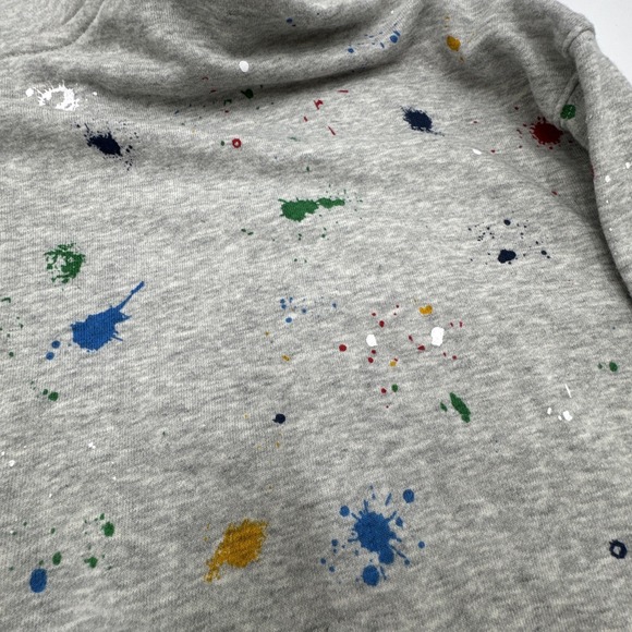 Champion XL Authentic Athleticwear Quarter Zip Paint Splatter Grey Hoodie EUC - Picture 8 of 9